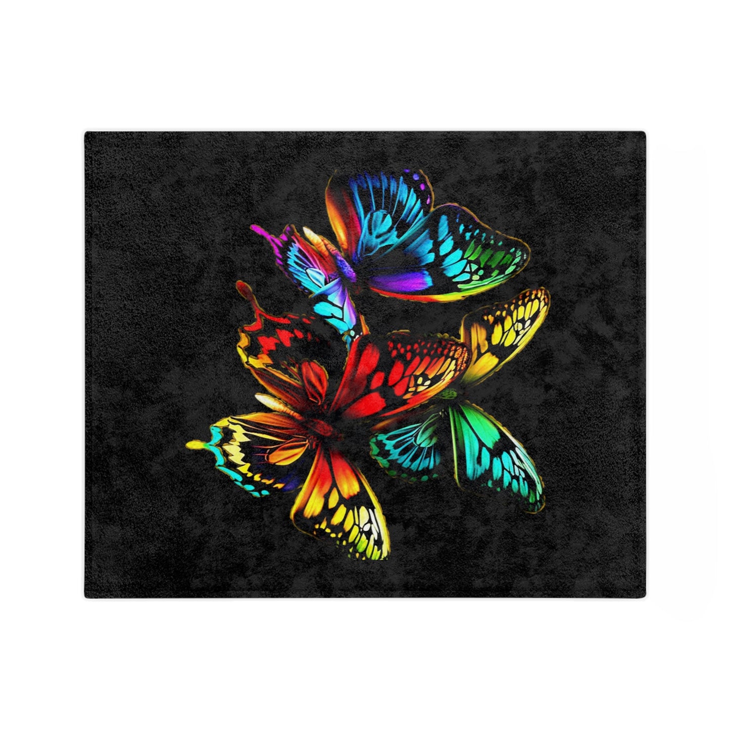Velveteen Microfiber Blanket - Neon Bold Butterflies