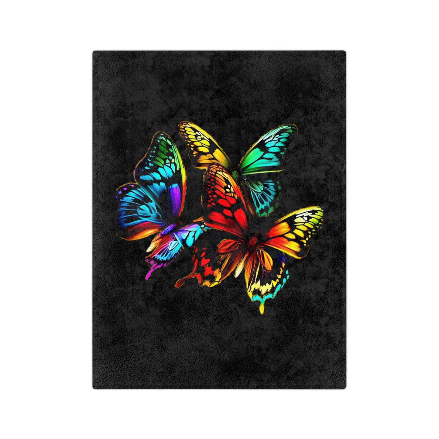 Velveteen Microfiber Blanket - Neon Bold Butterflies