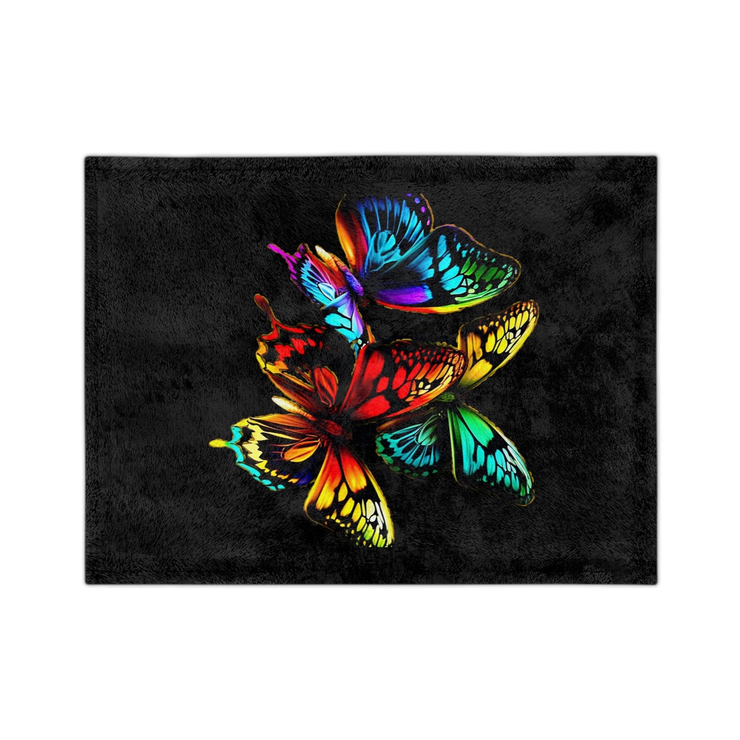 Velveteen Microfiber Blanket - Neon Bold Butterflies