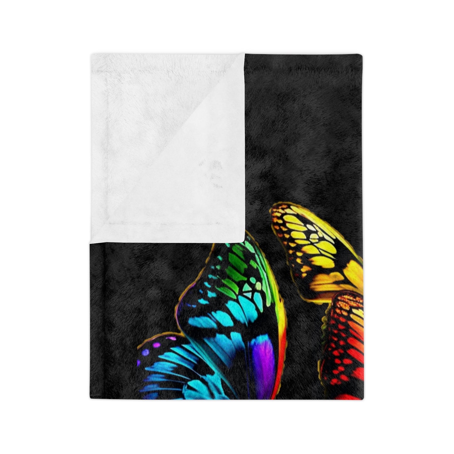 Velveteen Microfiber Blanket - Neon Bold Butterflies