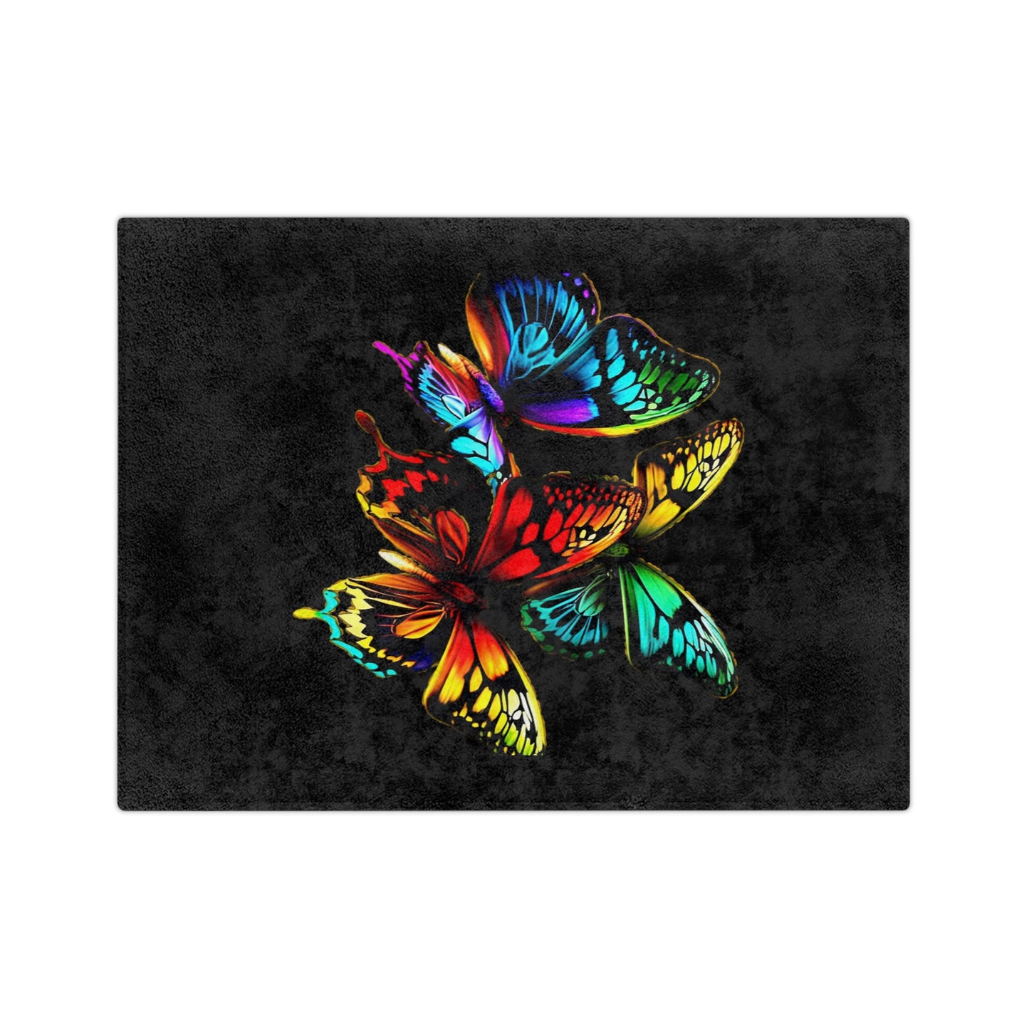 Velveteen Microfiber Blanket - Neon Bold Butterflies
