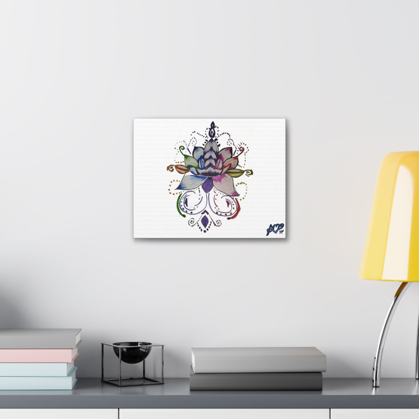 Canvas Gallery Wraps - Colorful Lotus Flower In Bloom Animation