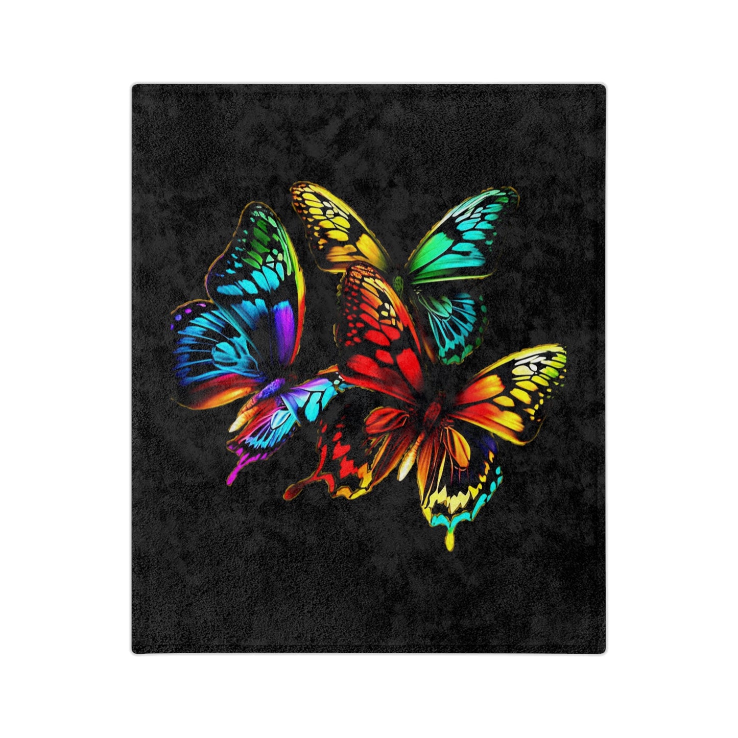 Velveteen Microfiber Blanket - Neon Bold Butterflies