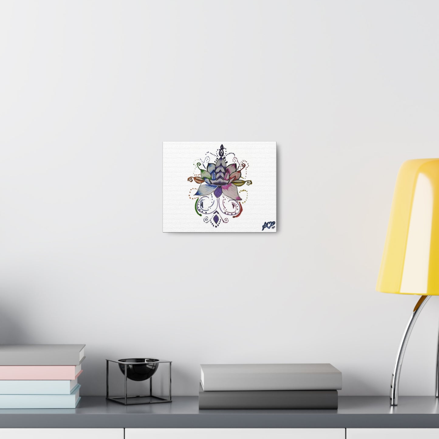 Canvas Gallery Wraps - Colorful Lotus Flower In Bloom Animation