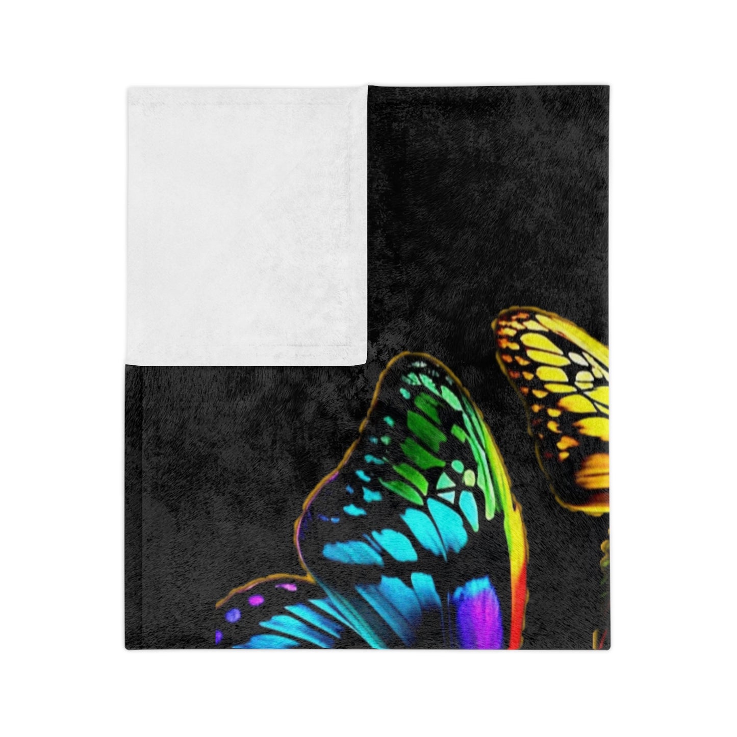Velveteen Microfiber Blanket - Neon Bold Butterflies